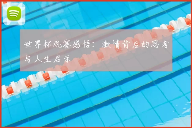 世界杯观赛感悟:激情背后的思考与人生启示