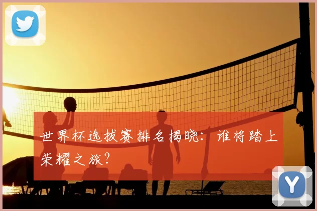 世界杯选拔赛排名揭晓:谁将踏上荣耀之旅?